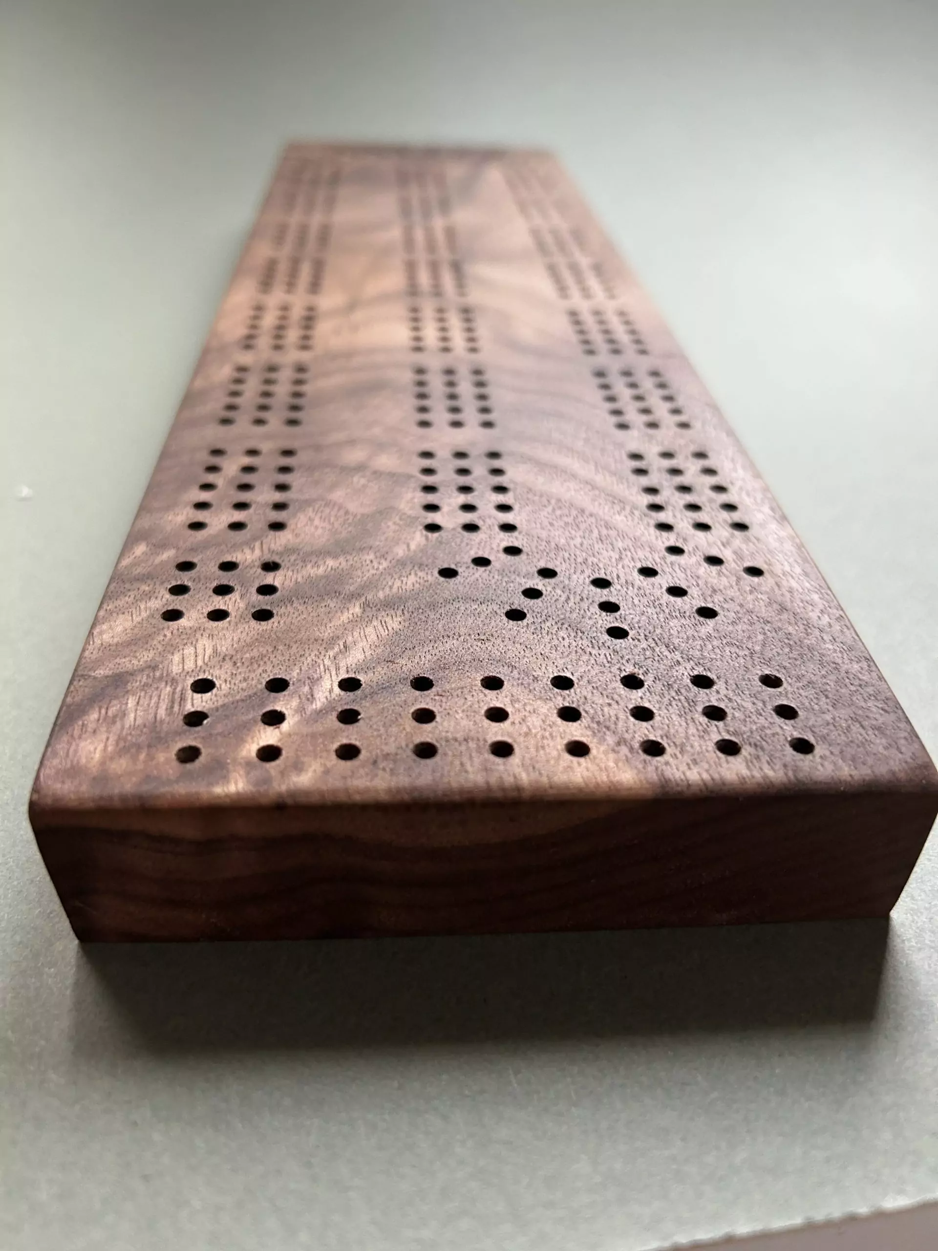 Handcrafted Walnut 3 Track Cribbage Board - Image 2